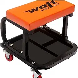 BANQUINHO BANCO ASSENTO PARA MECANICO COM RODINHAS E BANDEJA PRA FERRAMENTAS WAFT