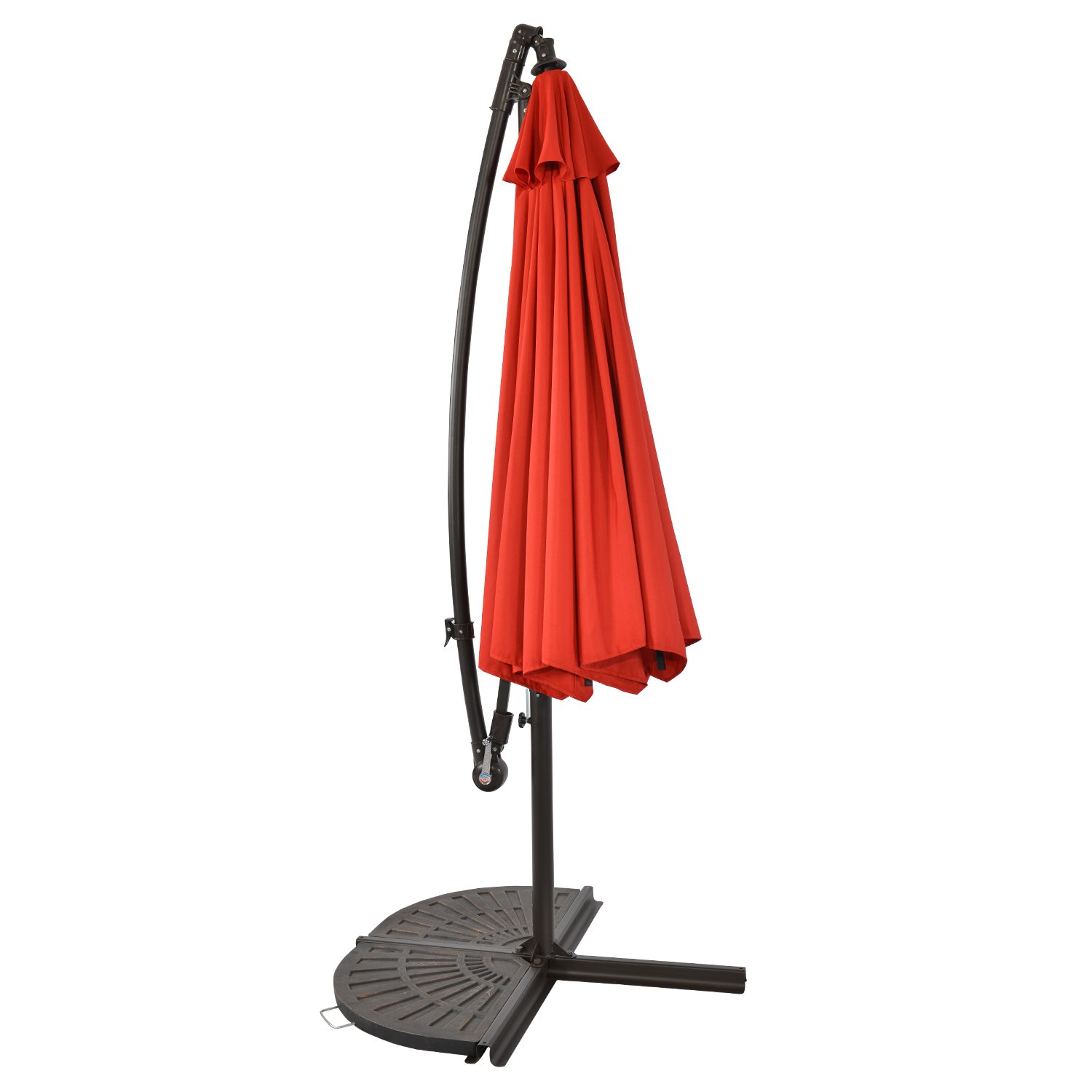50 lbs patio umbrella base 50 LBS Patio Wicker Style Resin Umbrella Base Stand Heavy Duty with Wheels