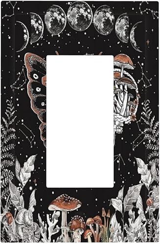 Miniatura 76 de Cubiertas de Interruptor de Luz de 1 Gang Medieval Abstracto Moderno Luna Estrellado Gran Ola Toggle Simple Placa de Pared Cubierta Decorativa de