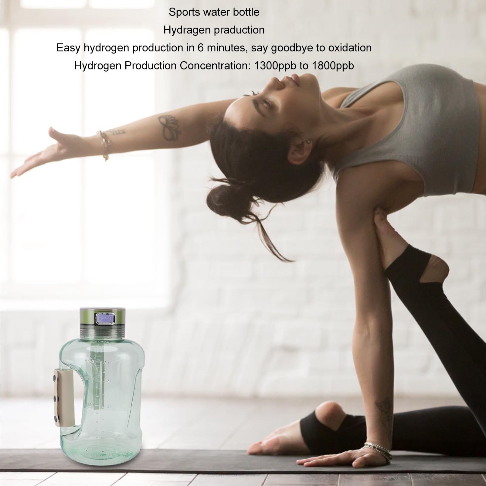 1,5 L Wasserstoff-Wasserflasche, Wasserstoff-Wassergenerator mit Großer Kapazität und SPE-PEM-Technologie, Wasserionisator für Outdoor-Sport, Büro, Reisen, für die Liebe