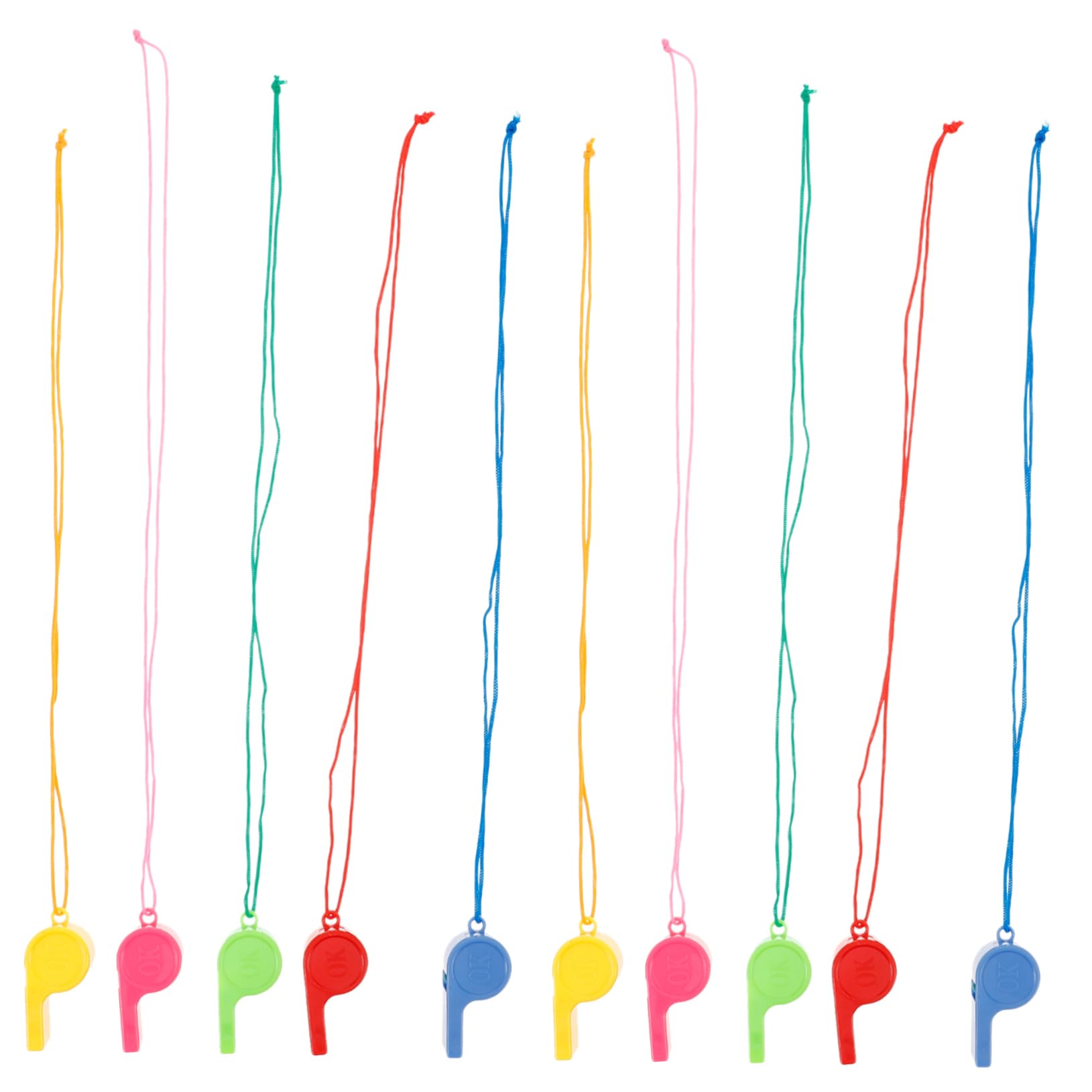Abaodam 24Pcs Colorful Sports Whistles for Survival Whistle for Referees and Outdoor Activities
