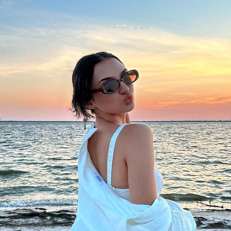 VANLINKER Polarized Retro Oval Sunglasses for Women and Men Small 90s Style VL9580 - Image 3