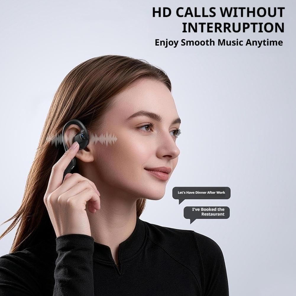 Cuffie E12 a conduzione ossea con fotocamera, orecchio aperto, vestibilità comoda, Hi-Fi, 8 MP Smart Camera Open-Ear Headset, POVCamera vivavoce, traduzione AI e conversazione intelligente, auricolari