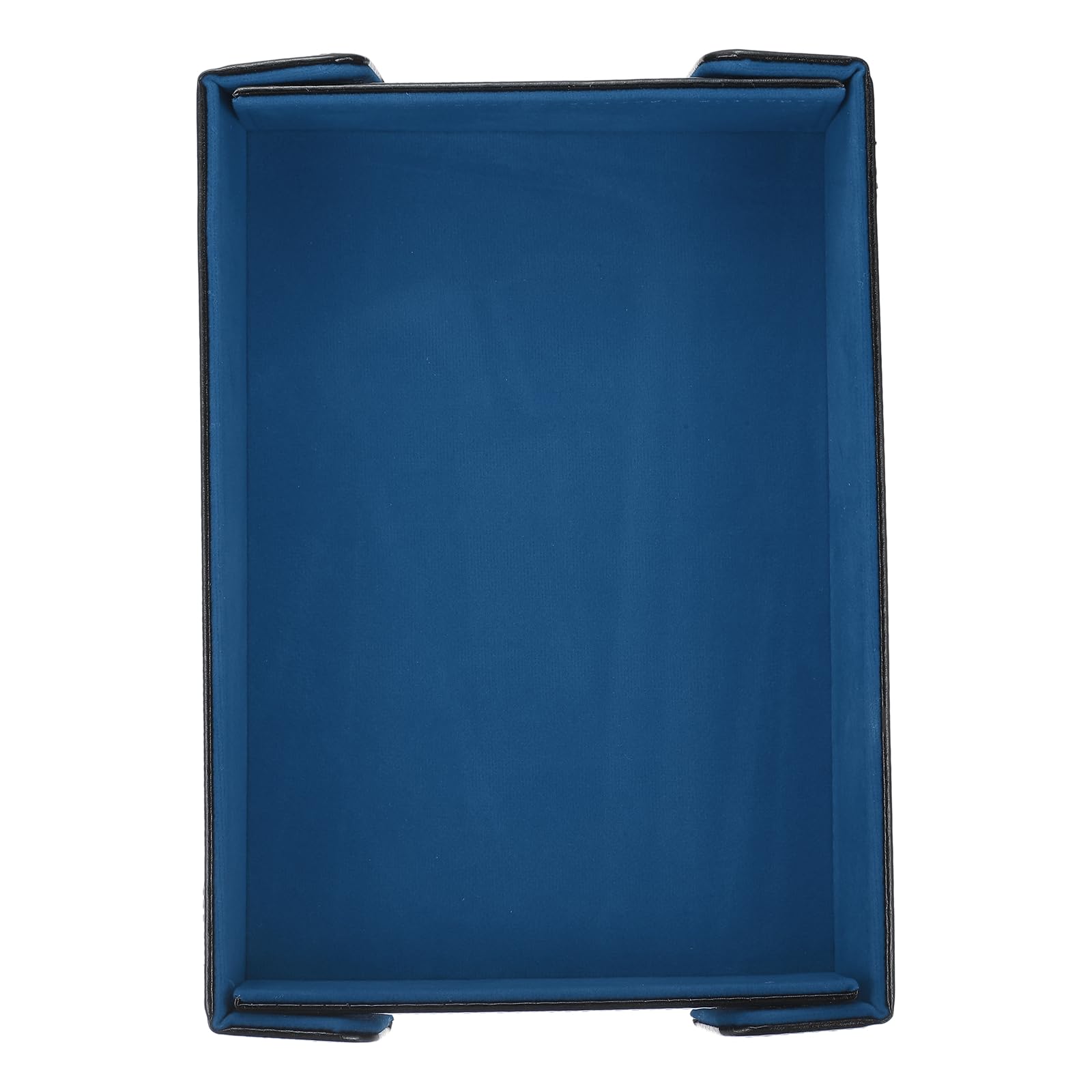 sourcing map Dice Tray PU Leather Felt Lining Mat Magnetic Folding Dice Rolling Tray Holder Rectangle Storage Box Perfect for DND Table Games & Entryway & Nightstand Organizer (Sapphire)