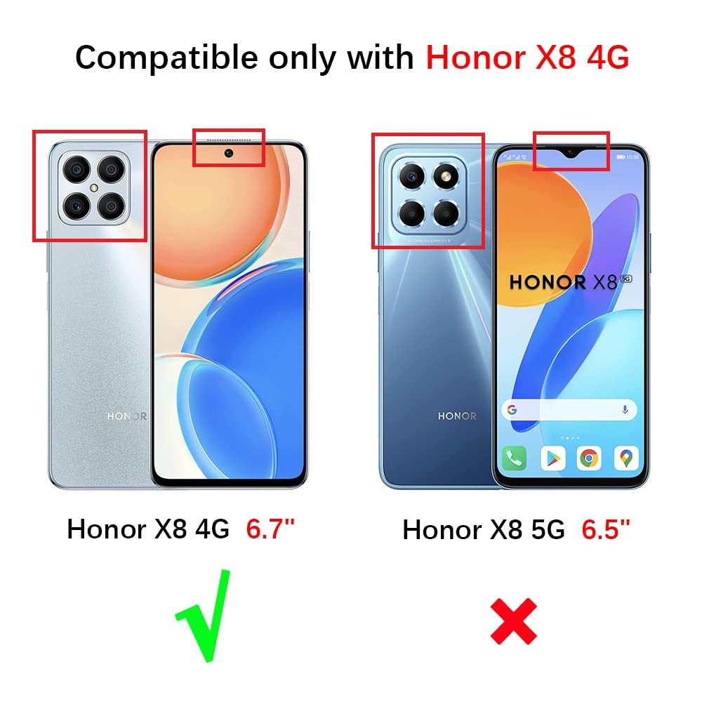Nodigo-EU per Honor X8a Cover a Libro Pelle PU Portafoglio Magnetica Custodia con Disegni Animale Motivo Antiurto Flip Protettiva Silicone Bumper Belle Kawaii Case - Gatto