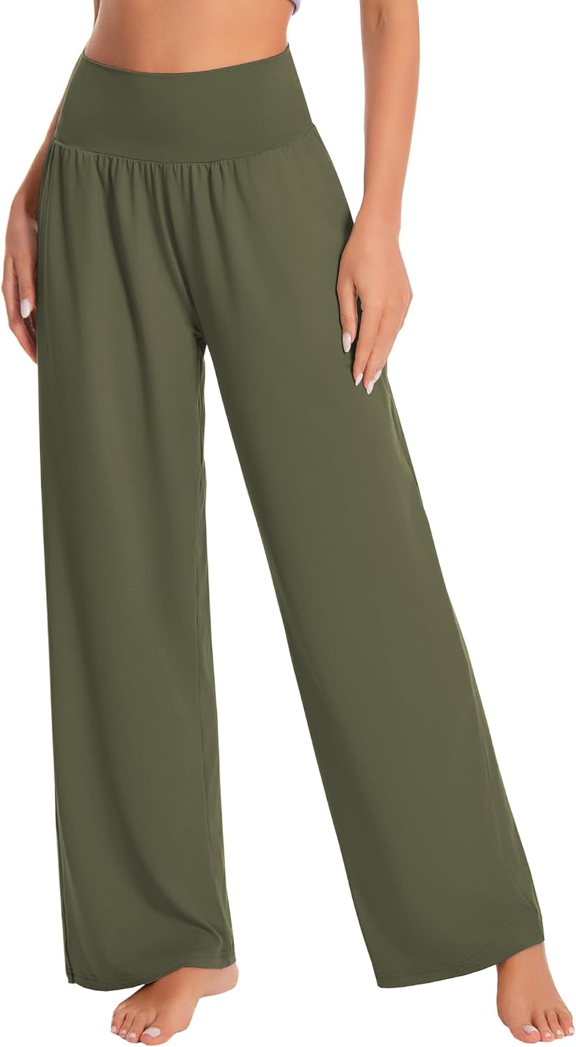 BUBBLELIME 20"/27"/29"/31"/33"/35" Women's High Waist Wide Leg Yoga Pants Loose Comfy Lounge CasualSweatpants with Pockets - Image 4