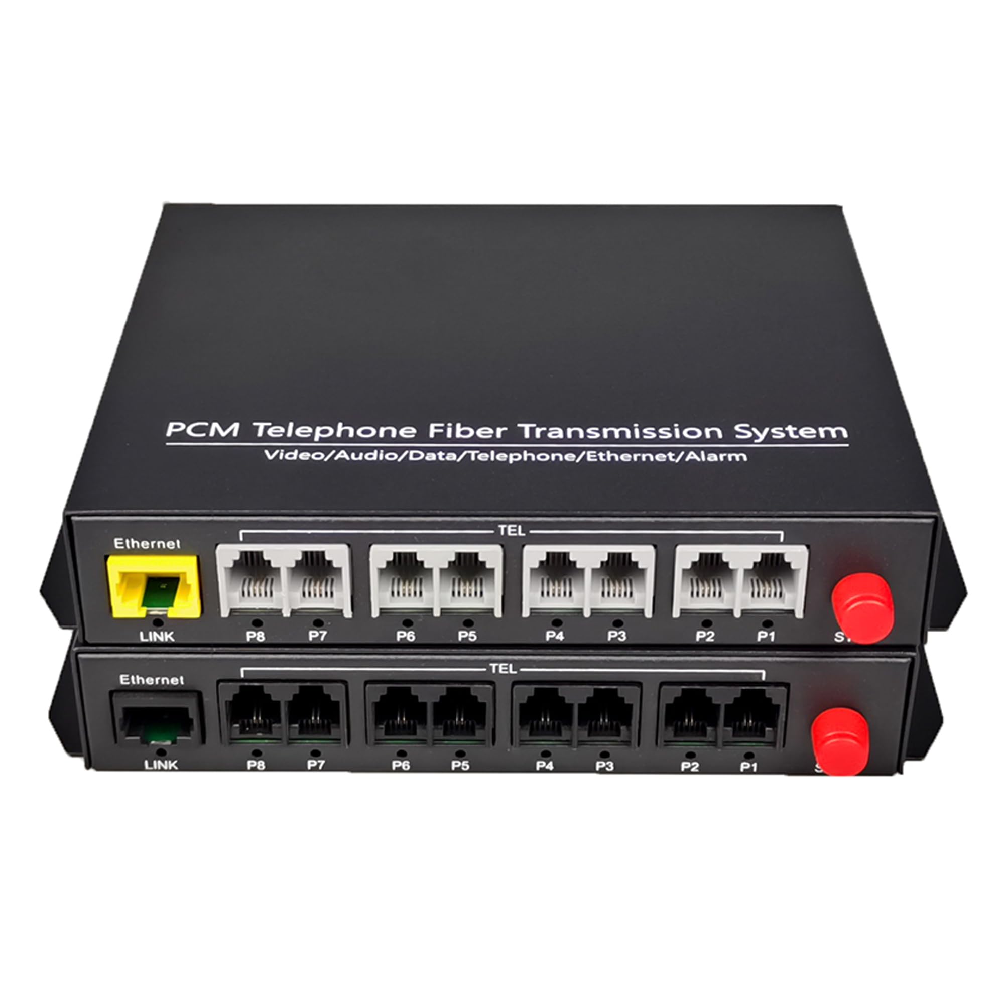 8 Channels POTS Telephones and 10/100Mbps Ethernet Over Fiber Optic Media Converter Extender FC-FC Singlemode up 20Km Support Called id Ring and Fax -Uncompressed No Delay A Set