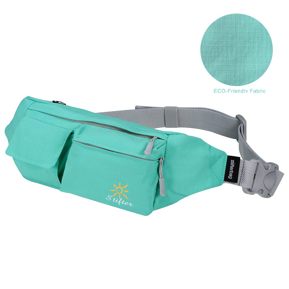 Premium Cotton Fanny Pack, Waterproof Waist Bag Pack for Man Women Outdoors Travelling Climbing, 1.5L Capacity, 5 Pockets, Modern Looking, Adjustable Belt