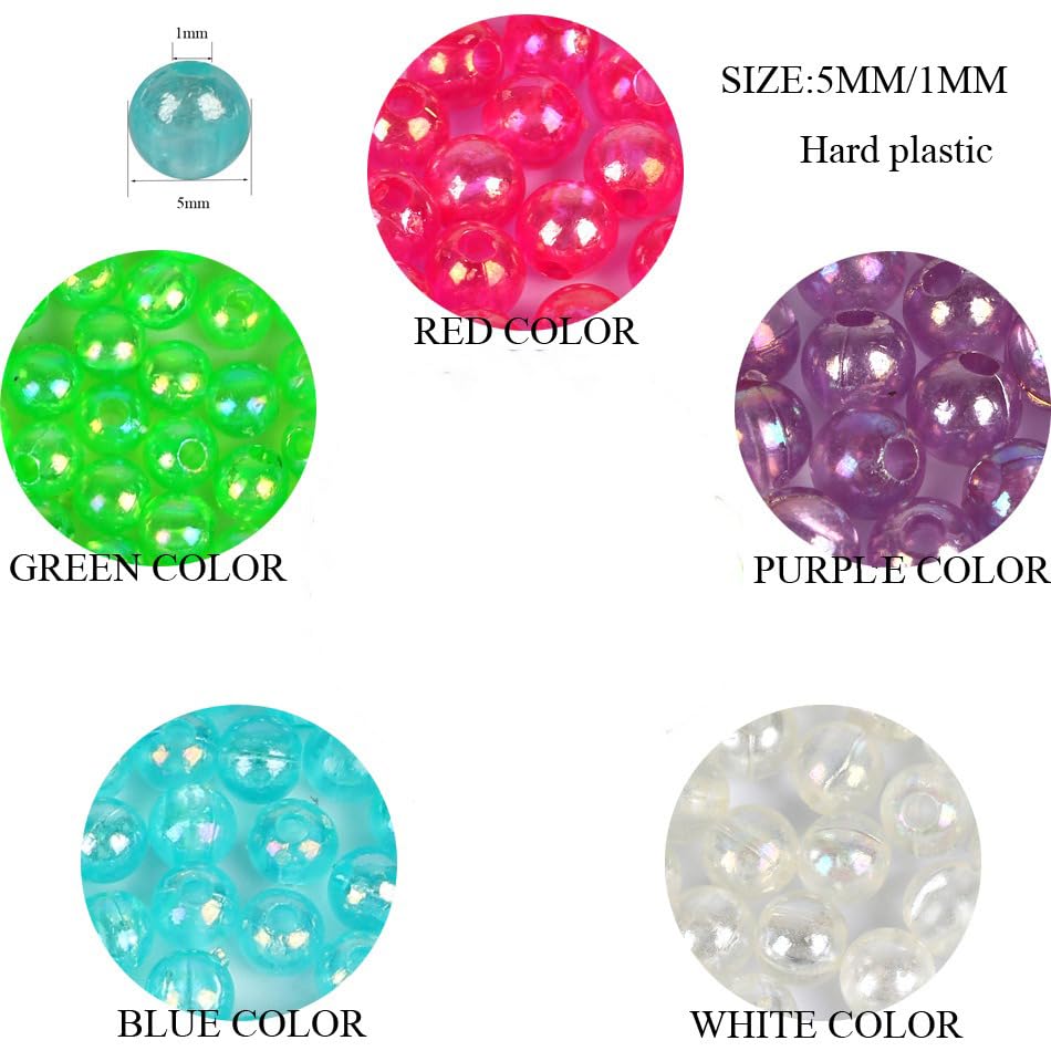 500 piezas cuentas de pesca universales 5 colores 5mm miniatura 2