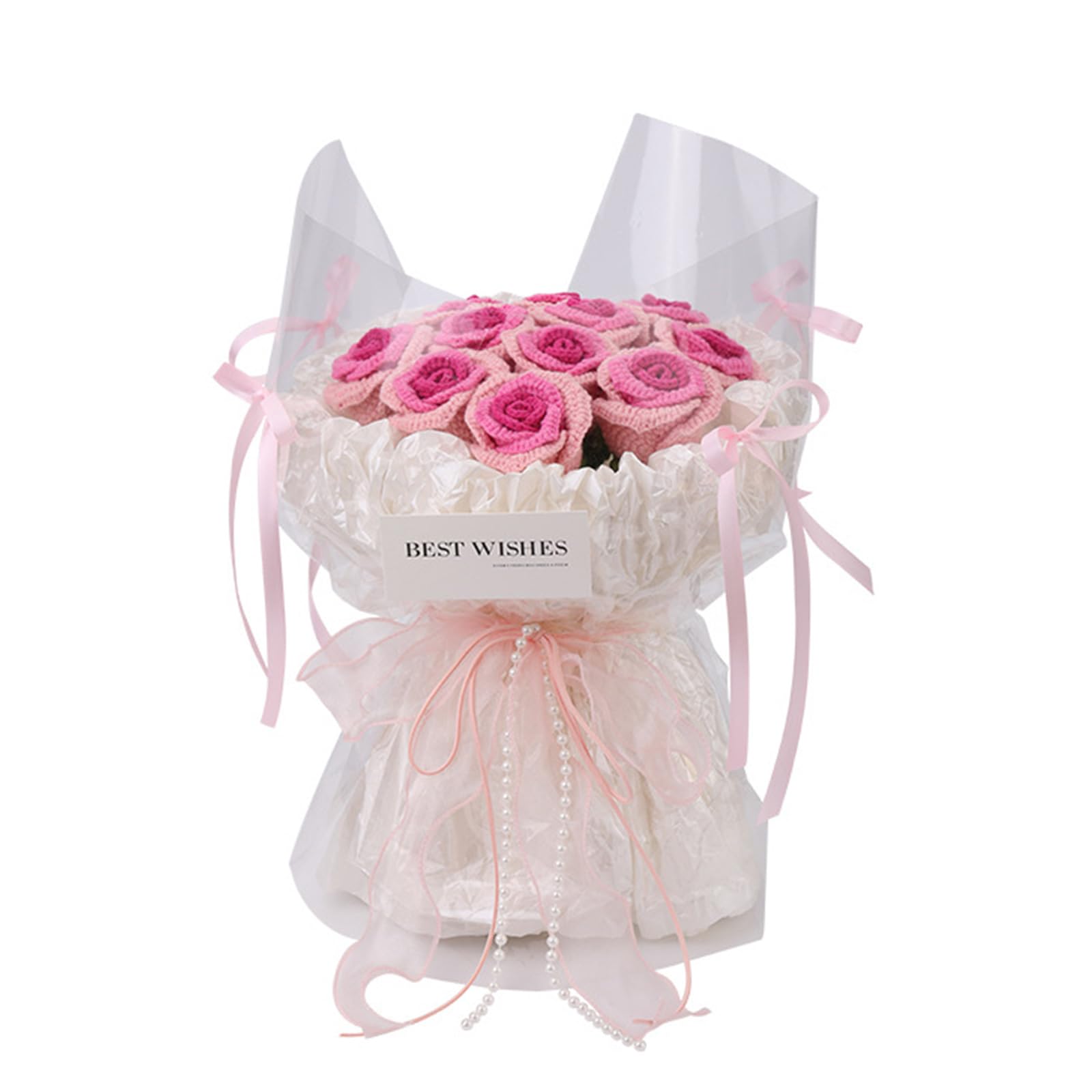 Hsioluted Bouquet Supplies with Step-by-Step Instruction Bouquet Crochet Set for Beginner Knitting Project Flower Crochet