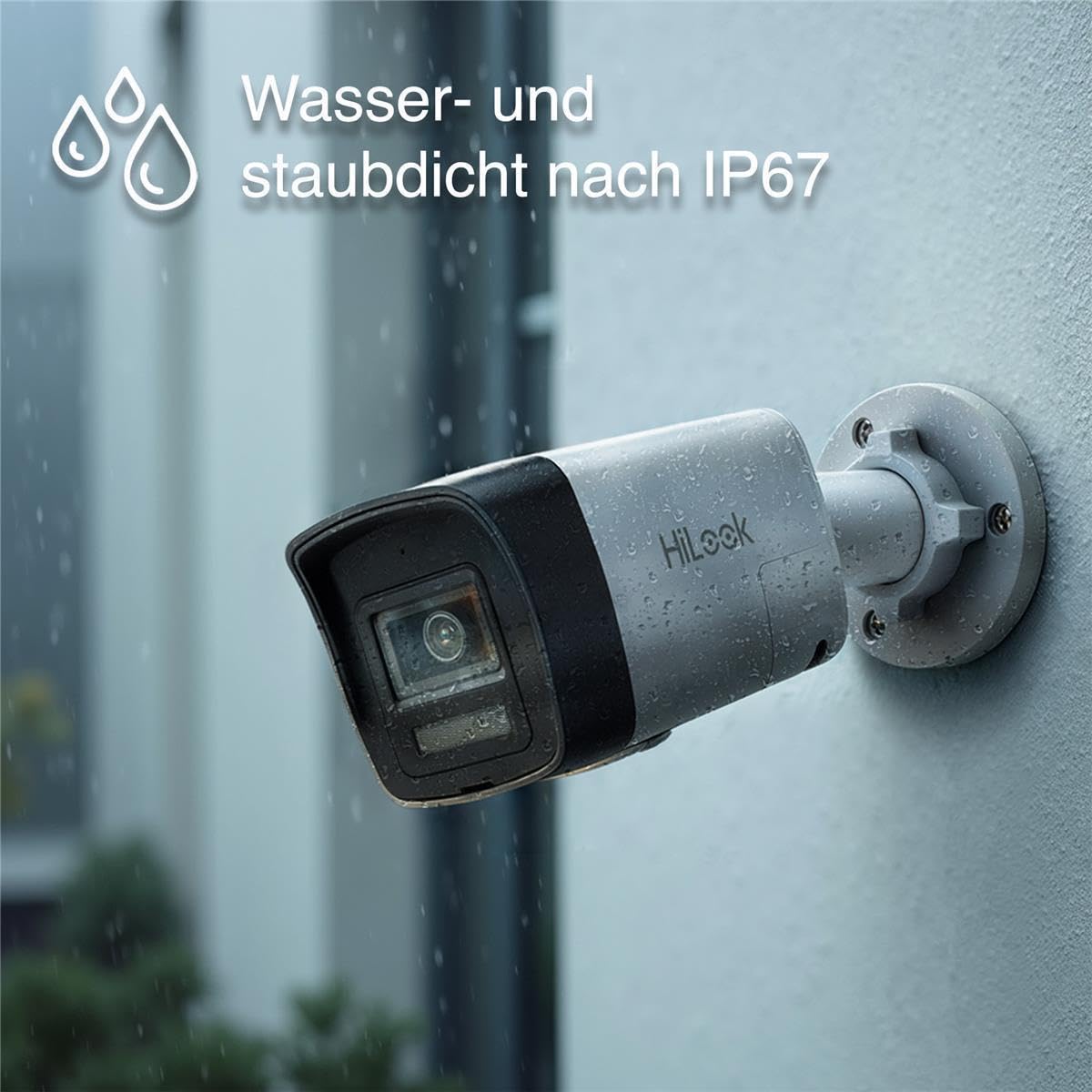 HiLook® by HIKVISION Überwachungskamera Set mit KI Personenerkennung und Hybrid Light Farbnachtsicht 8MP 4K PoE 8 Kameras IP67 wetterfest 2TB NVR vandalismusgeschützt Outdoor App Steuerung