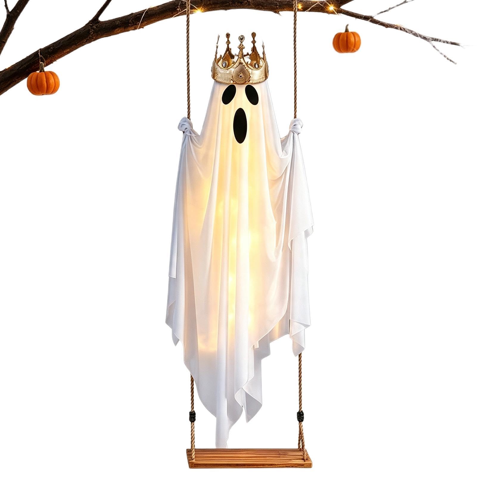 Fantasma Colgante decoración de Exterior con Luz Halloween 150 cm De Alto