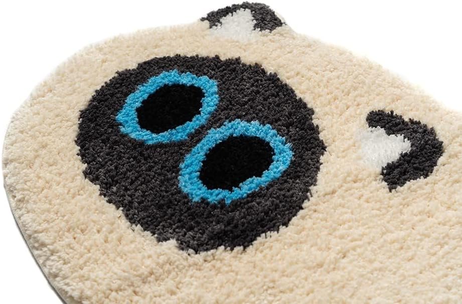 Miniatura 5 de FANSSMILE Tapete de baño grueso con forma de gato, antideslizante, absorbente, suave para baño, diseño adorable con imagen de gato, tapete para