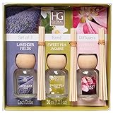 Aromatherapy Hosley's Set of 3 Reed Diffuser Lavender Fields Sweet Pea Jasmine Cherry Blossom. Ideal Gift for Party Favor Weddings Spa Reiki Meditation Bathroom Settings W1