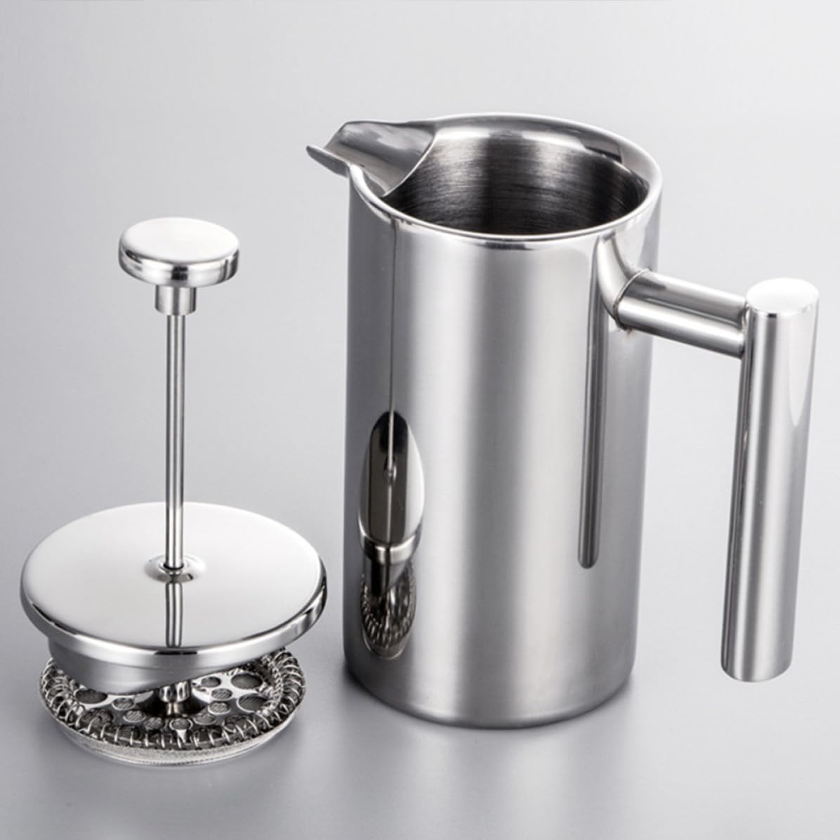 Cafetière à Piston en Acier Inoxydable 304 Double Paroi 350ml Passoire à Thé Multifonction pour Usage Domestique Pratique et Résistante la Chaleur