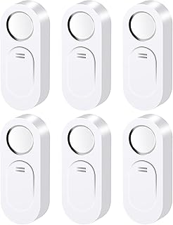 Water Leak Detectors 6 Pack, 120dB Adjustable Audio Alarm Sensor, Sensitive Leak and Drip Alert, for Kitchen Bathroom Basement (Battery Included)