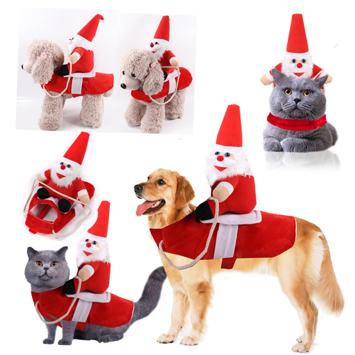 BESPORTBLE 3 Pz costume cosplay per la festa costume cane natale vestitino natale cane inverno del cane costume giacca natalizia per cani abbigliamento Prodotti per animali Maglia