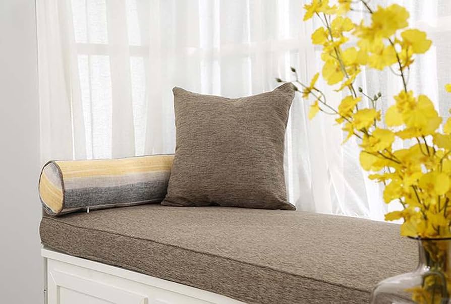 Bench Cushion Personalized Extra Long Swing 2/3/4 Seater Large Sofa Cushion Memory Foam Luxury Seat Pad Outdoor Garden Patio Bench Indoor Bay Window ( Gray 250x50cm