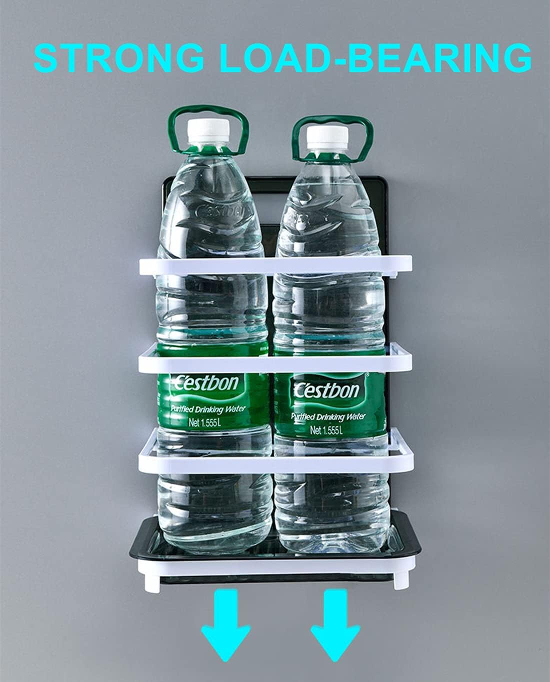 Xicennego Wall-Mounted Cooking Ingredients Organizer - 4 Layers - BPA Free - Foldable Cooking Tray Shelf Set, Side Dish Organizer for Kitchen Countertops(Transparent White)