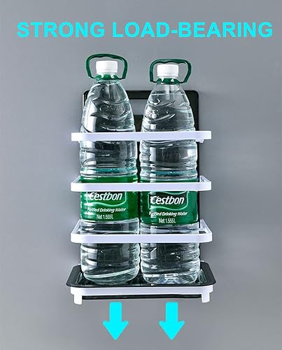 Miniatura 4 de Xicennego Organizador de ingredientes de cocina montado en la pared, 4 capas, sin BPA, juego de estantes plegables para cocina, organizador de