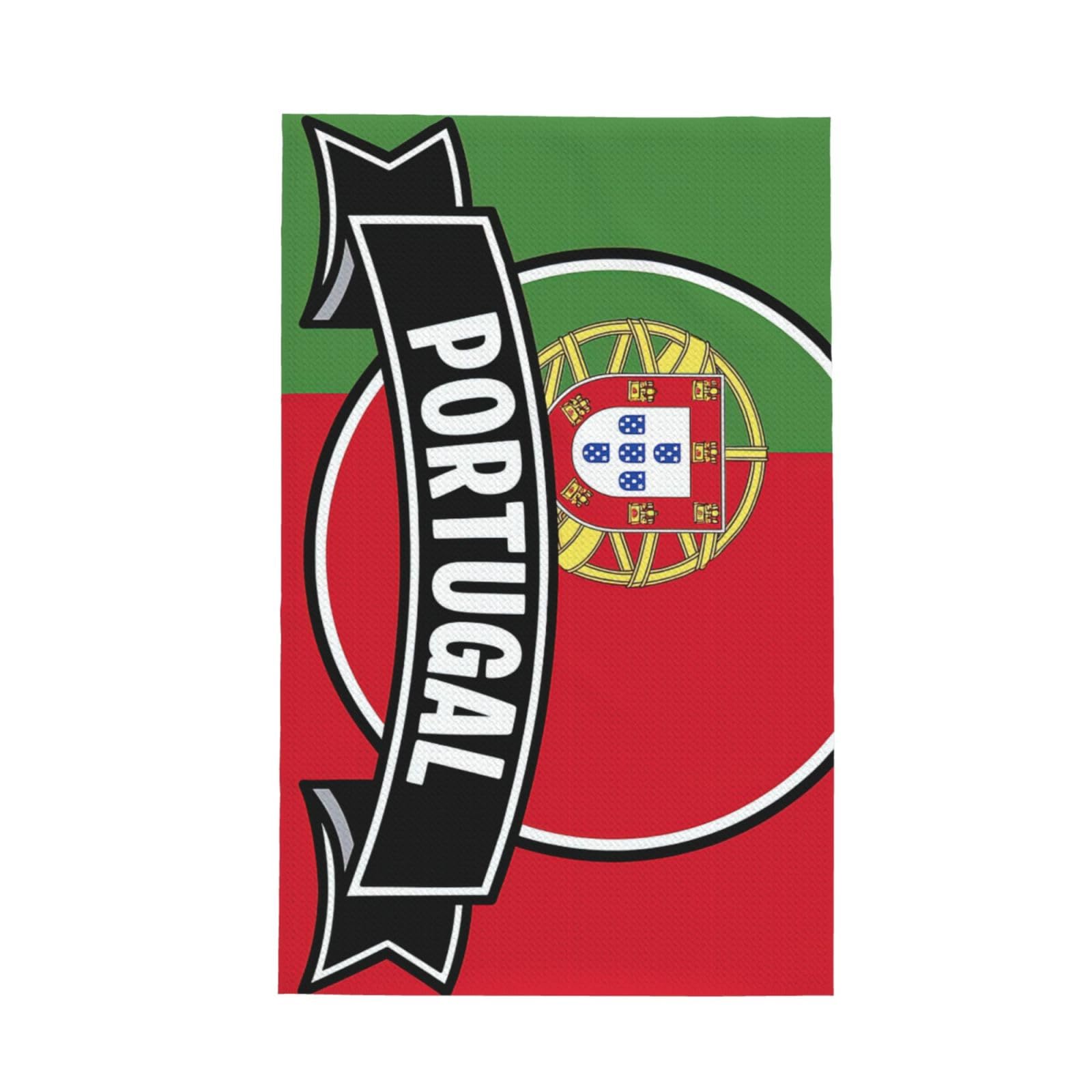 Xxahnbm Black Portugal Flag Print Waffle Kitchen Towel,Absorbent Hand Towel