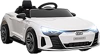 Aosom Audi RS e-tron GT Licensed 12V Ride-On Car for Kids w/ Remote Control, Music, LED Lights, White - Safe Toddler Toy