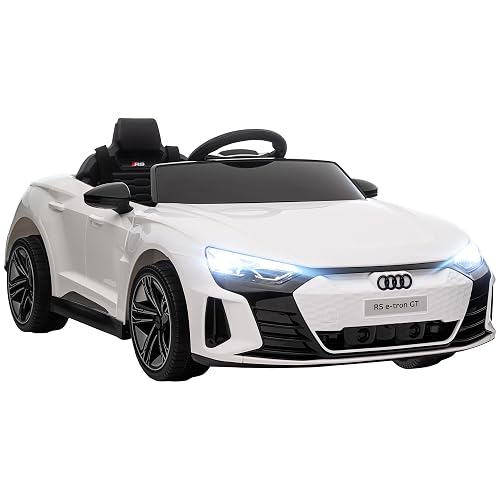 HOMCOM Coche Eléctrico para Niños Audi RS e-Tron GT +3 Años 12V Blanco