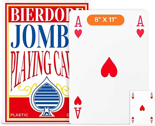 Miniatura 8 de BIERDORF Cartas de Juego Jumbo de 5 x 7 Pulgadas Baraja de Cartas Juegos de Cartas Grandes para Familias Decoraciones de Fiesta Temática de Casino