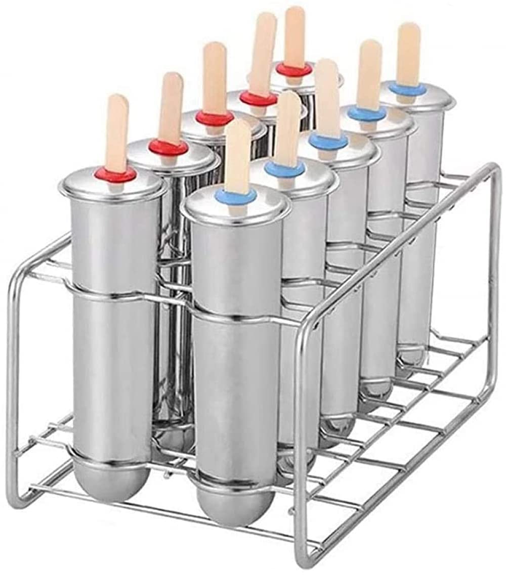 Moldes para paletas de Acero Inoxidable Cepillos para palitos de Helado para el hogar Moldes para Hielo innovadores de Frutas DIY,