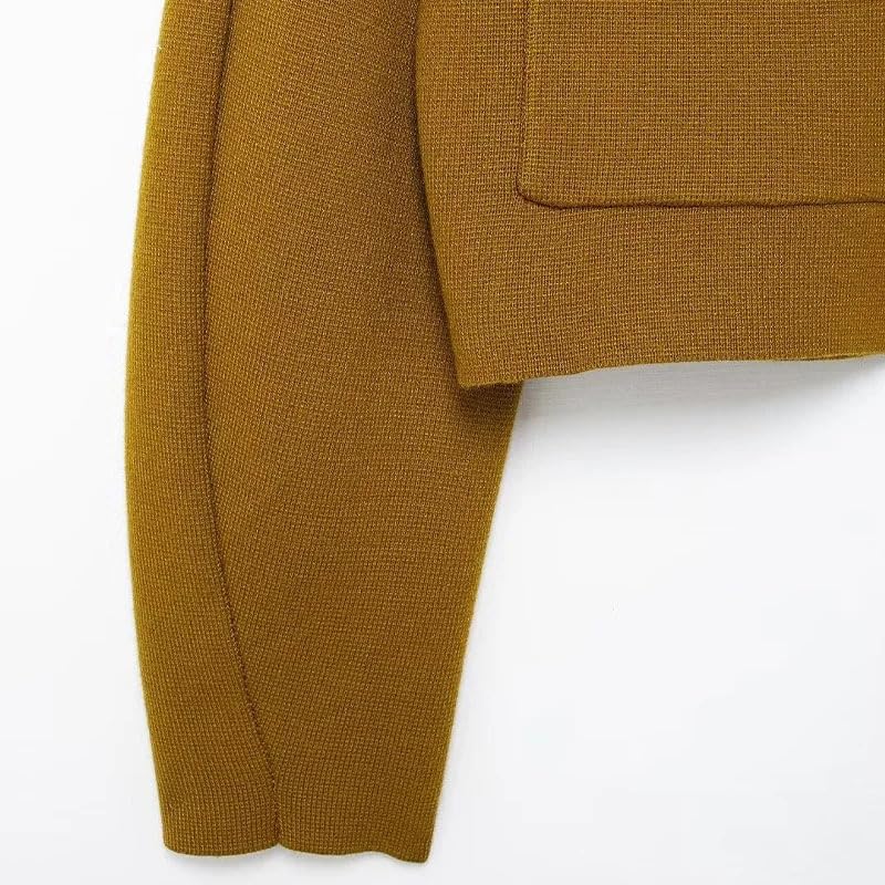 Women's Single Breasted Sweater Cardigan with Pockets Vintage O-Neck Long Sleeves Casual Knit Jumpers4