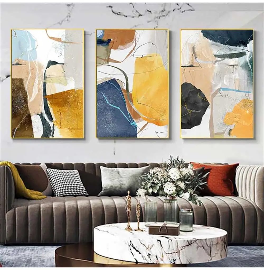 WUHBCZ Canvas Paints-Abstract Geometric Canvas Painting Modern Nordic Posters And Prints Wall Art Picture For Living Room Kitchen Office Home Decor-60 * 80cm/3PCS (No Frame)