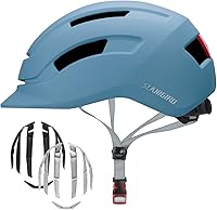 SLANIGIRO Adult Urban Bike Helmet: Adjustable Fit, Integrated Taillight, Lightweight for Men & Women Commuters