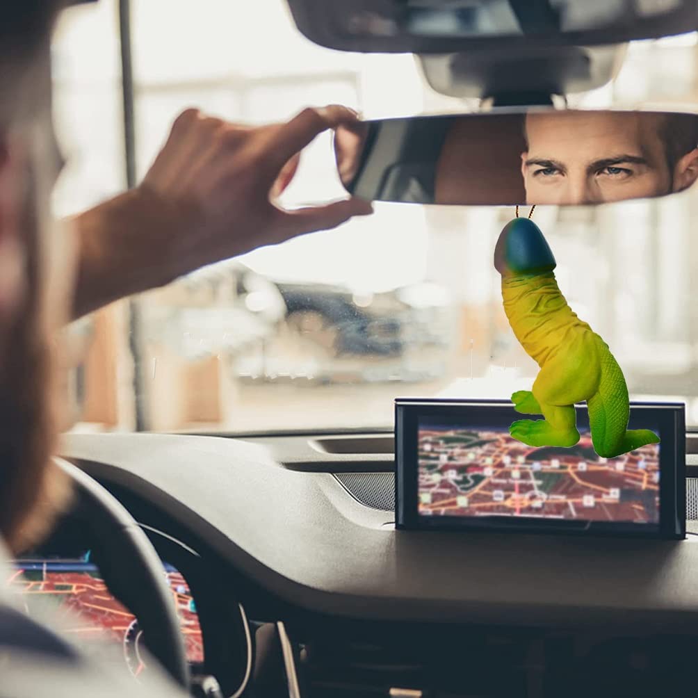 Auto Ornamenti Appeso Ornamento Da Appendere Per Auto Creativo Ding Ding, Specchietto Retrovisore Per Auto Accessori Da Appendere Per Cartoni Animati Personalizzati Con Dinosauro Decorazioni Per La Ca