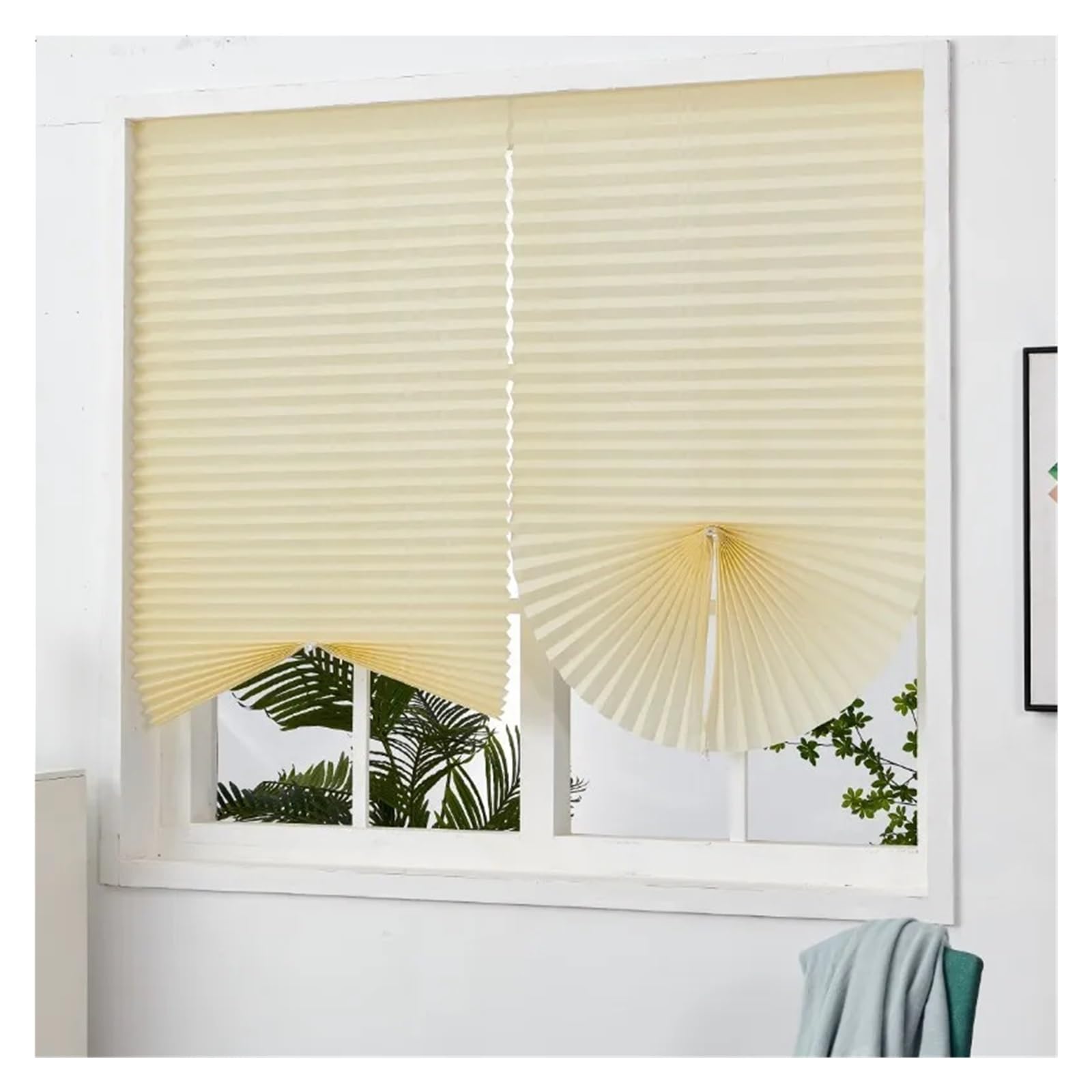 WEOKDFHA Self Adhesive Blinds Adhesive Window Blinds Pleate Shades Zebra Blind Roller Blackout Curtain For Bedroom Living Room Balcony Home Decoration(Blinds Yellow,60 W X 150 L cm)