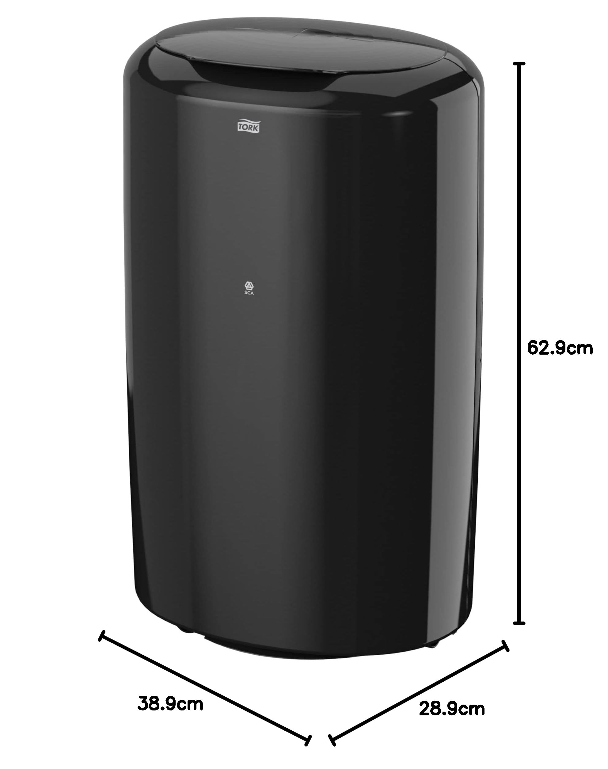 Tork Poubelle 50 L noir B1, différentes options de fixation, gamme Elevation, 563008 | différentes options de fixation, gamme Elevation
