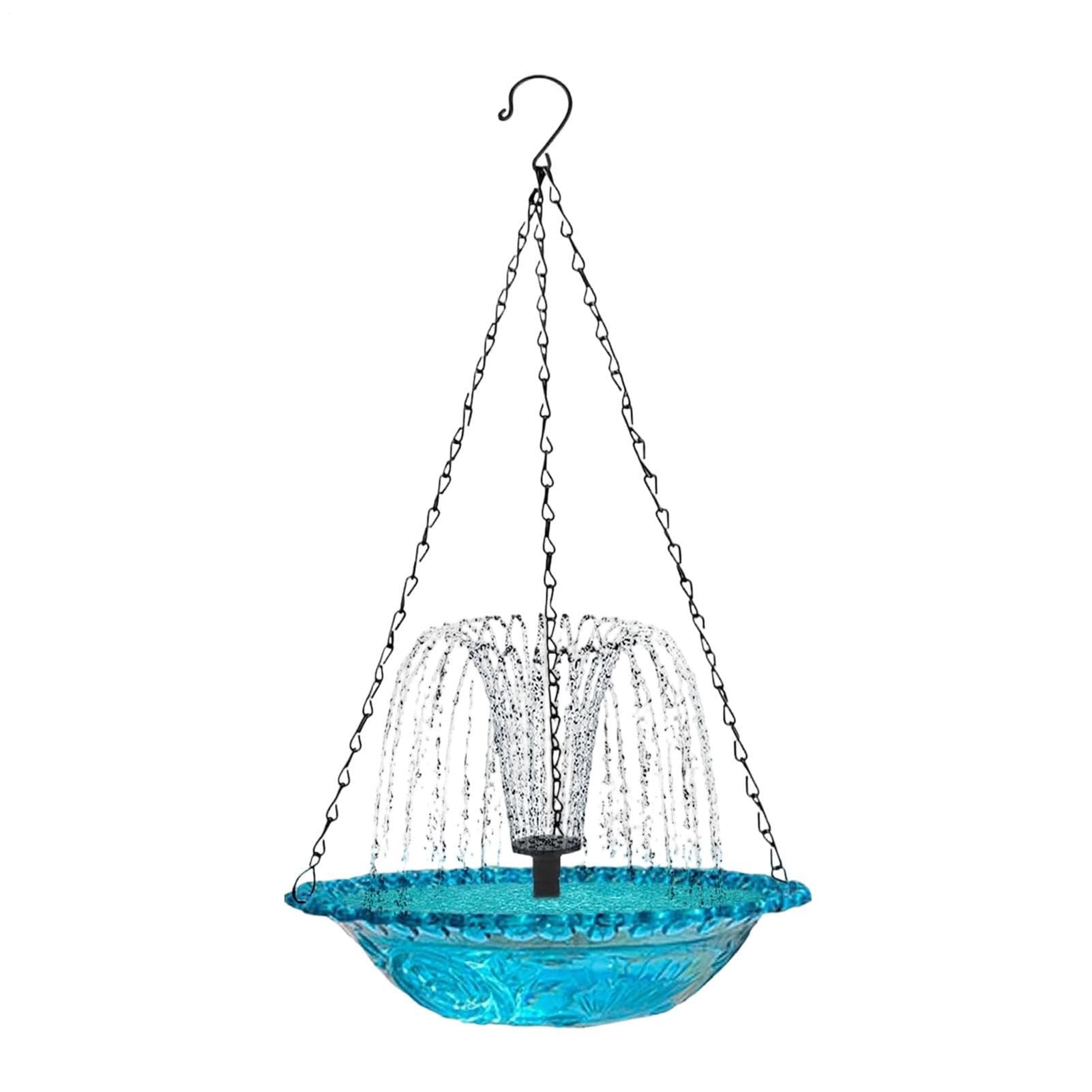 Abreuvoir solaire pour oiseaux à cascade suspendue de 23,5 cm avec pompe de circulation
