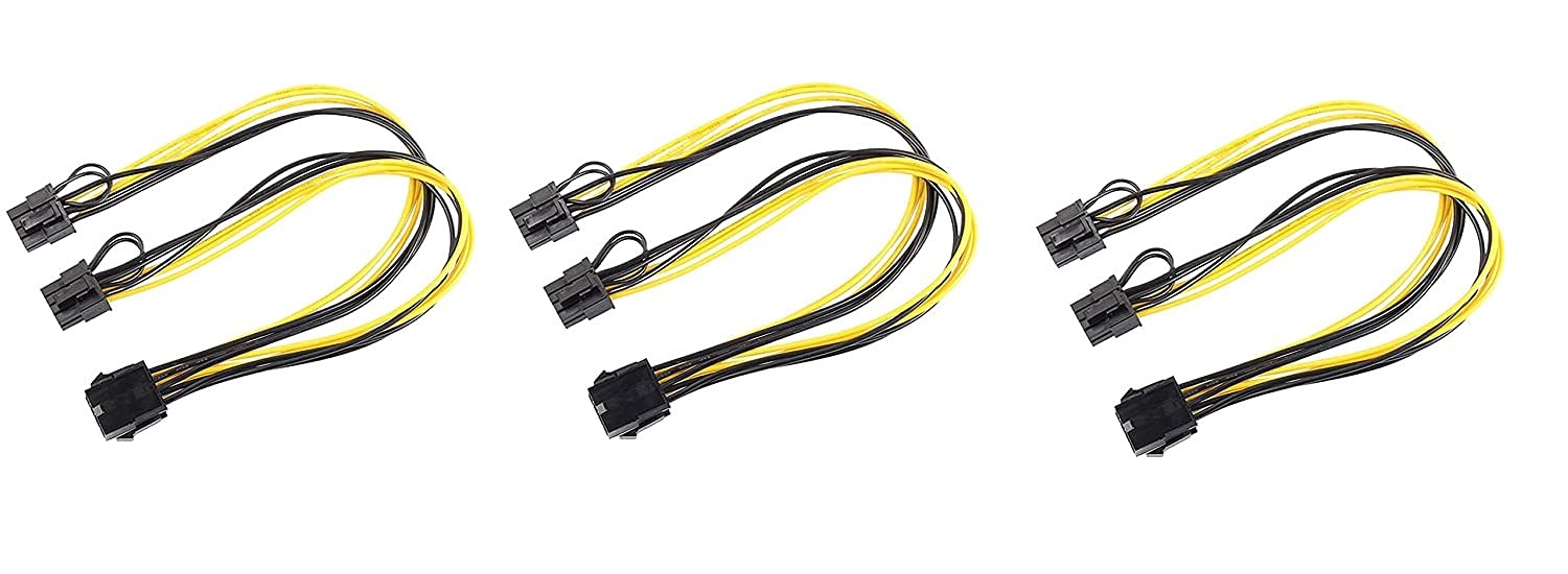 SamMus Long (12 Inch) 18 AWG 8 Pin GPU Pcie PCI Express Female to Dual 8 Pin (6+2) Male Y Splitter Extension Power Cable for Graphics Video Card Adapter and Mining - Pack of 3-image-22