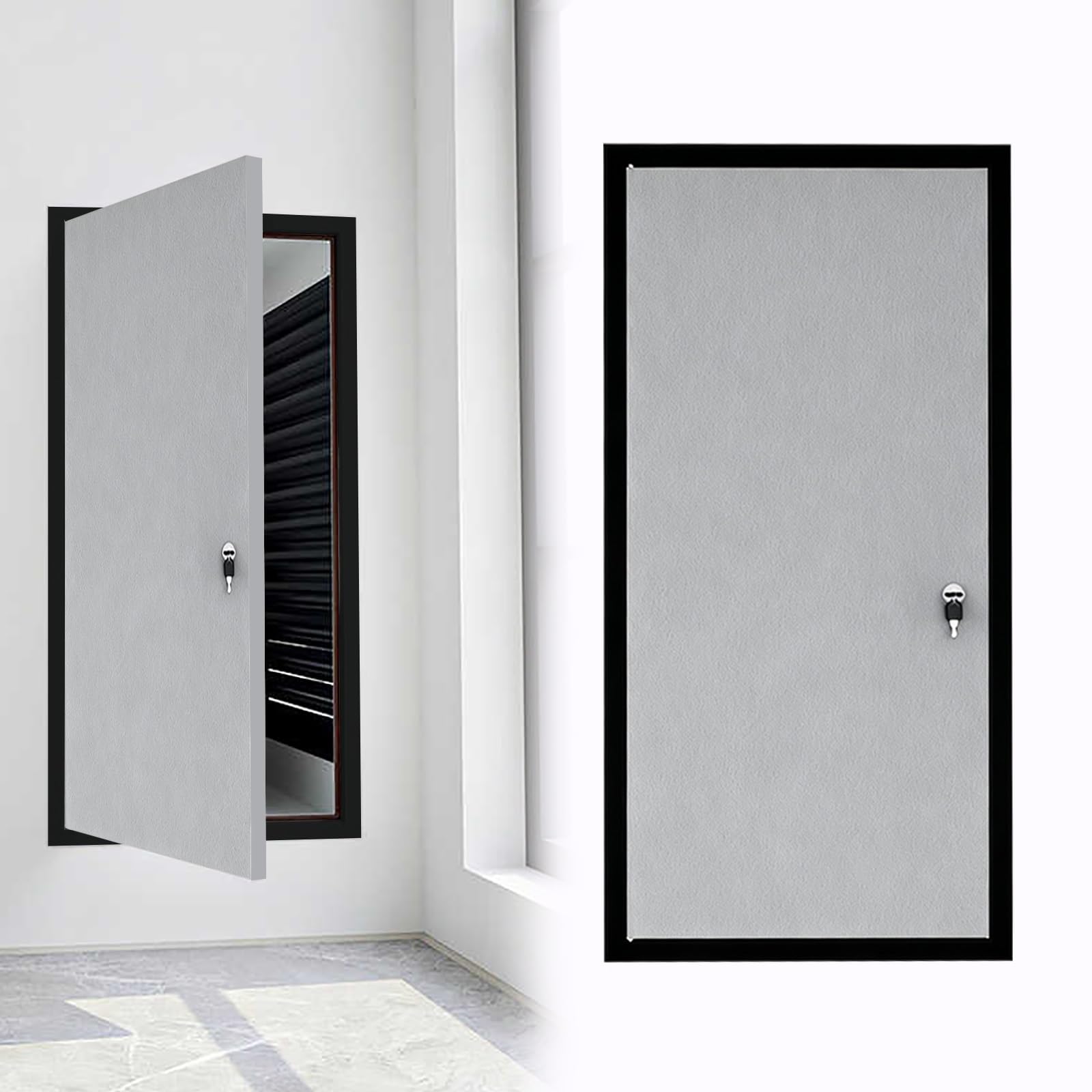 Trampilla Pladur Panel Insp. Aluminio con cerr., Puerta Insp. Tubos calef. imperm., Tapa Orificio Pared Duradera para cableado eléct.(Light Gray,WxH 6"X22")