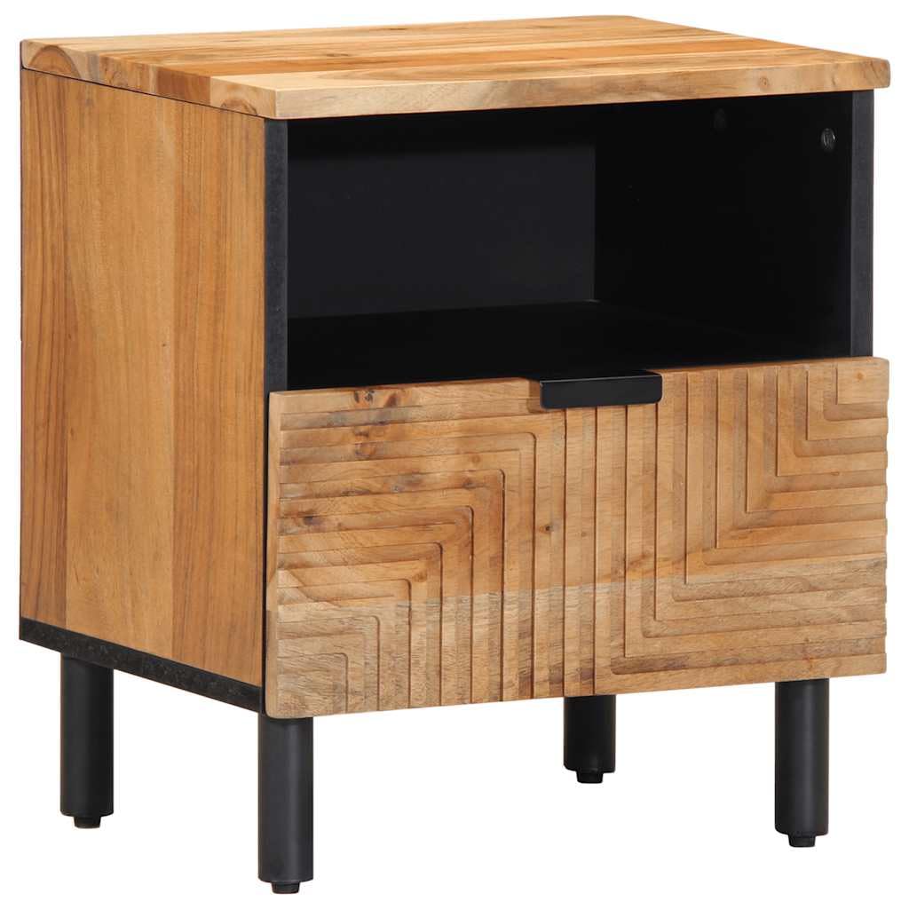 Table de chevet en bois d'acacia pour une chambre cocooning : le lot de 2 tables