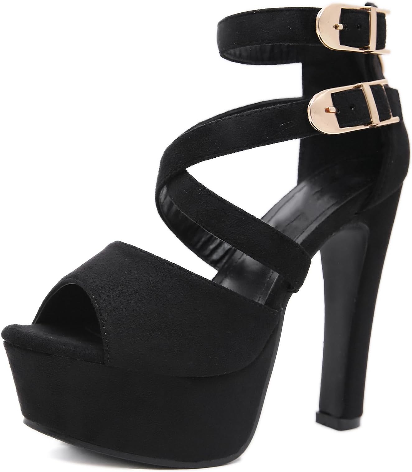 13Cm/5.11IN Sexy Ladies Crossed Strap Stiletto Heel Sandals Woman Peep Toe Ankle Strap Summer Shoes Party High Heels