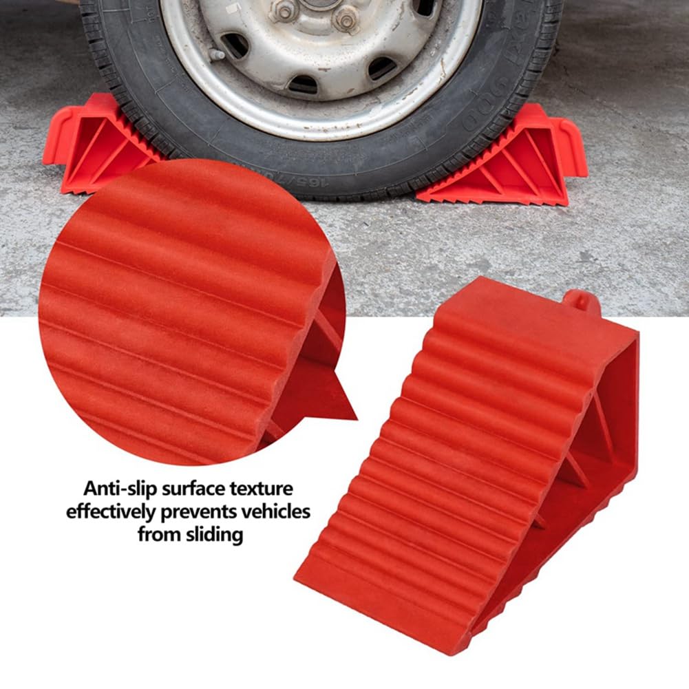 Paquete de 2 Calzos para Ruedas de PláStico Resistente, Calzos para NeumáTicos para Remolques de Viaje, VehíCulos Recreativos, Caravanas y Camiones