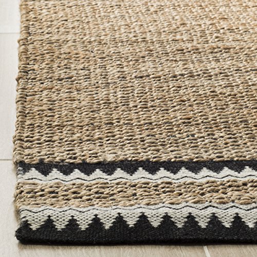 SAFAVIEH Natural Fiber Collection Area Rug - 6' x 9', Natural & Black, Handmade Farmhouse Boho Coastal Rustic Jute, Ideal for High Traffic Areas in Living Room, Bedroom (NF874B) - Image 4