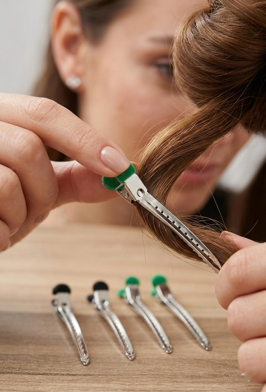 Transformacion Kadife Uçlu, Paslanmaz Çelik Profesyonel Saç Ayırma Pens Toka 723022