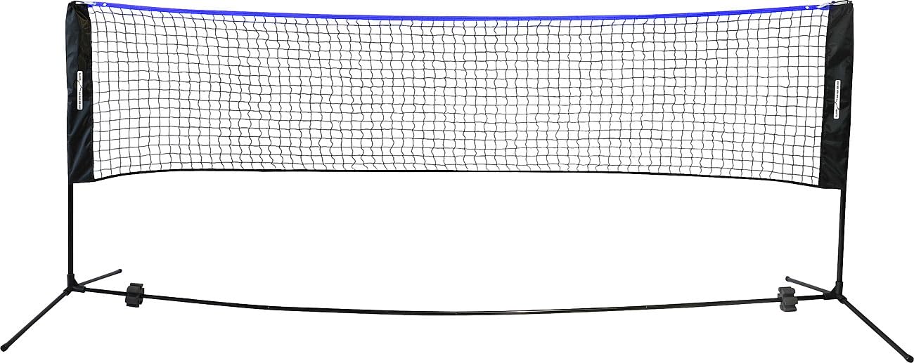 PEARL Sports Tennis-Volleyballnetze: 2er-Set Badminton- & Volleyballnetze mit Gestell, 3m, höhenverstellbar (Volleyball Nylonnetze, Volleyball-Trainingsnetze)