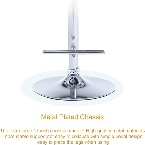 Miniatura 6 de Juego de 2 taburetes de bar giratorios de altura de mostrador, taburetes de bar de terciopelo con respaldo y reposapiés plateado, modernas sillas de
