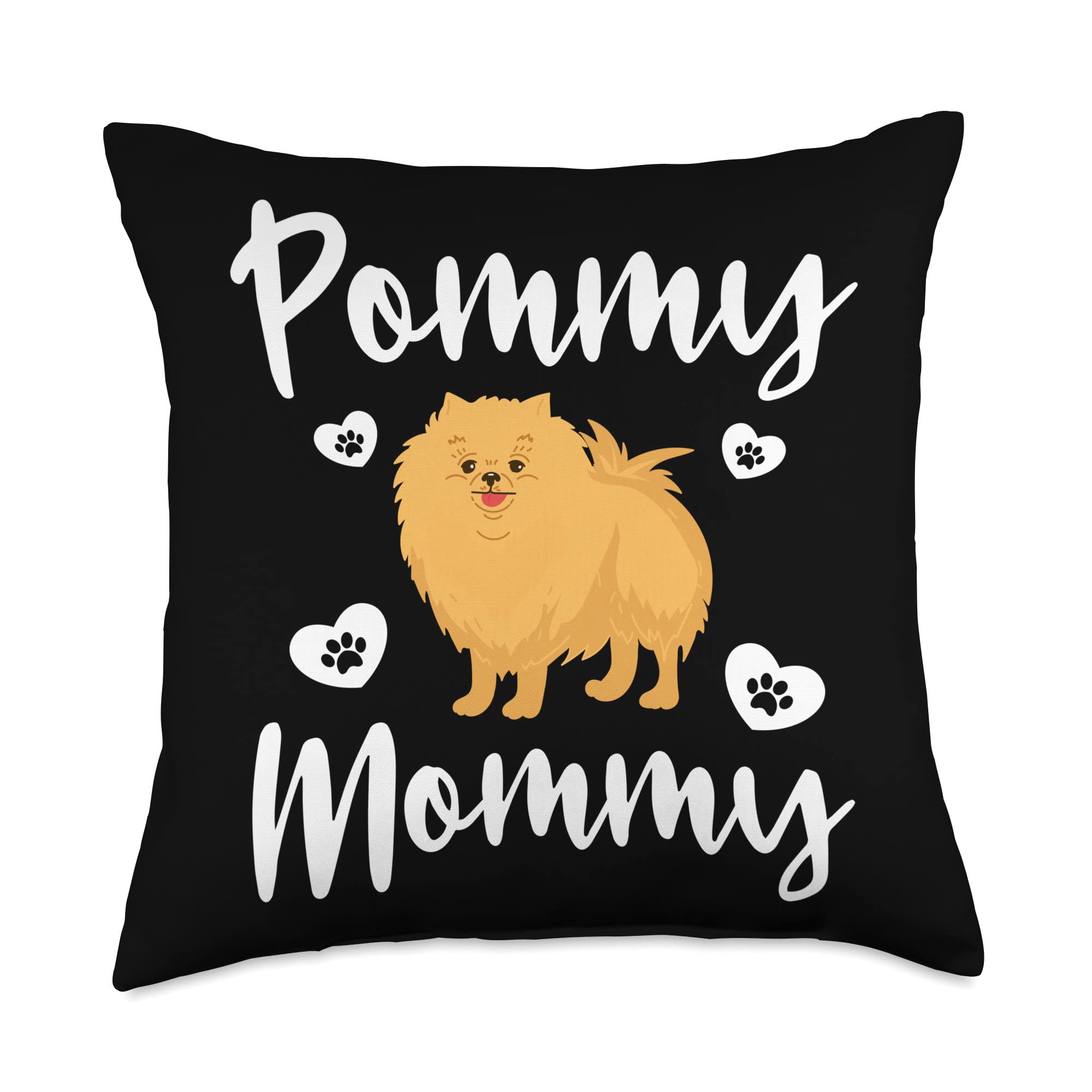 Pommy Mommy Pomeranian Mom Pom Mom Dog Mom Throw Pillow