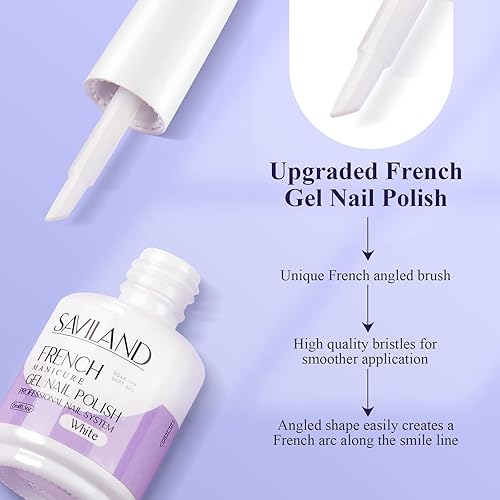 Miniatura 2 de SAVILAND Esmalte de uñas de gel francés blanco de 0.5 fl oz y taladro eléctrico de uñas