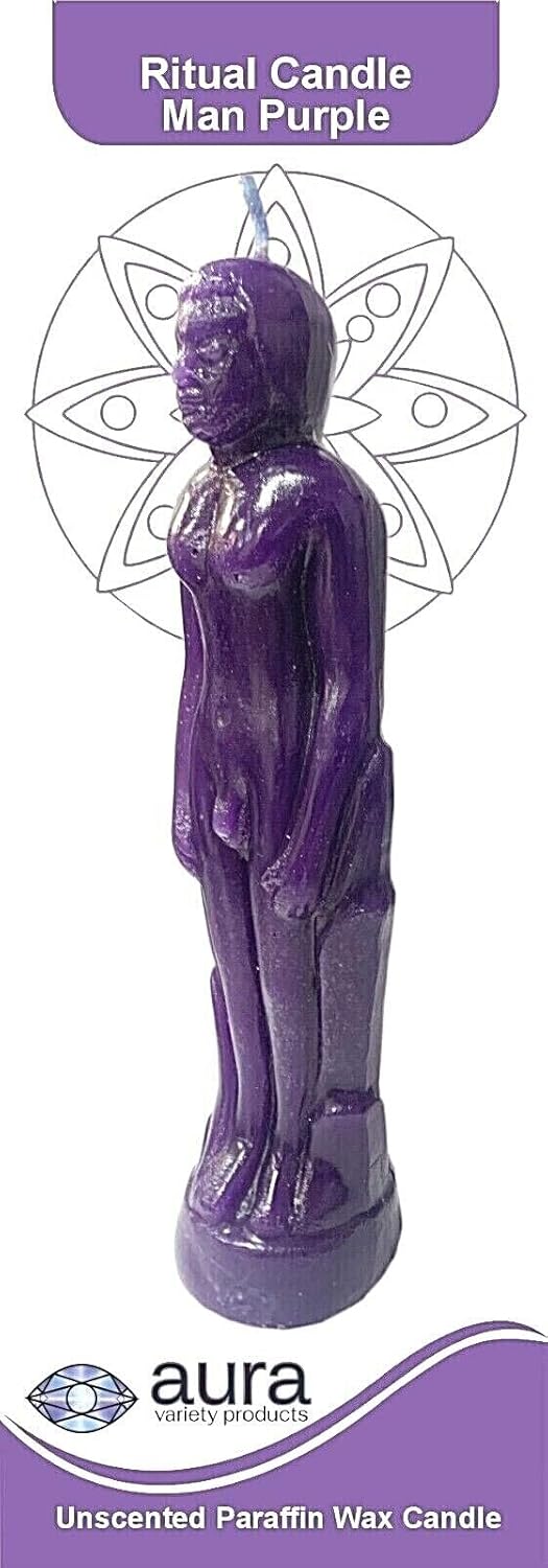 48 Pieces Aura Figure Candle Purple Man Vela Figura Hombre Morado