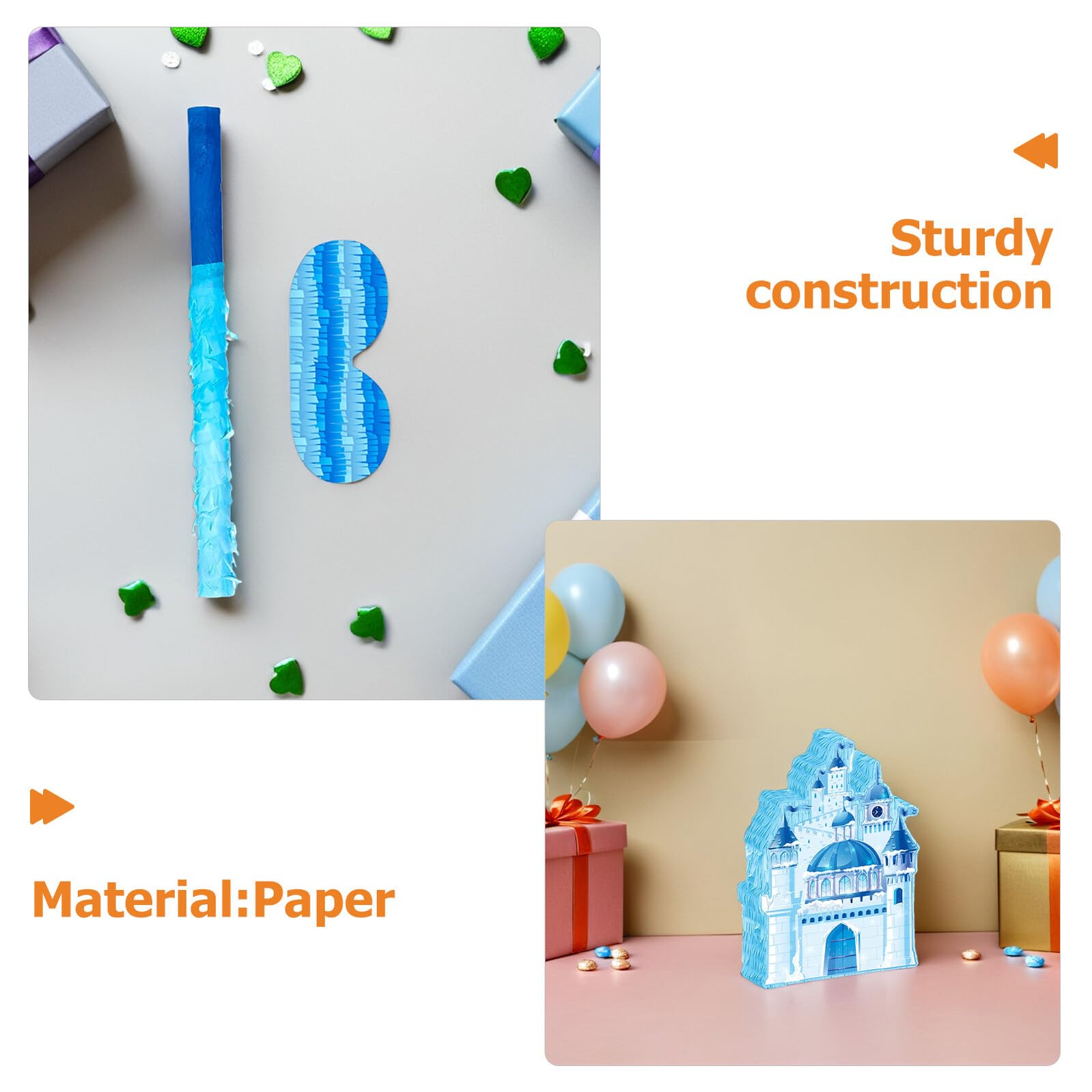 Weihnachts Hängepiñata Schloss Piñata aus Papier mit Einfachem Aufhängen und Spannendem Partyspiel für Prinzessinnen Geburtstagsfeiern und Winterpartys