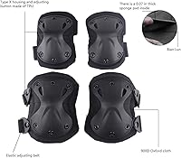 Vista 4 de AOUTACC Almohadillas Protectoras Tácticas de Combate para Rodilla y Codo para Juegos de Paintball CS al Aire Libre, Ciclismo, Seguridad, Equipo